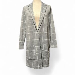 Topshop Gray windowpane knit Blazer